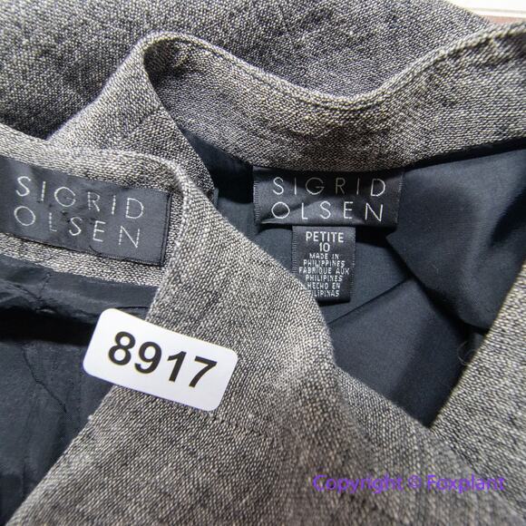 Sigrid Olsen suit 90% linen jacket with matching pants, women size Petite‎ 10 - Picture 14 of 16